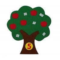 Apple Tree Felt number counting sensory board kid's early educational interactive busy board