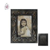 solid wood black picture frame with resin decor