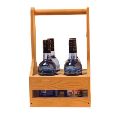 Modern Rustic Farmhouse Wood Wine Bottle Rack Caddy