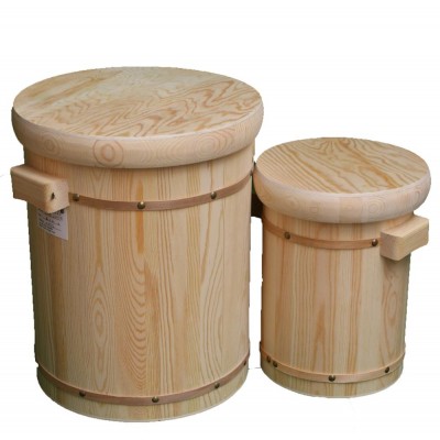 High quality handmade wooden bucket for storage