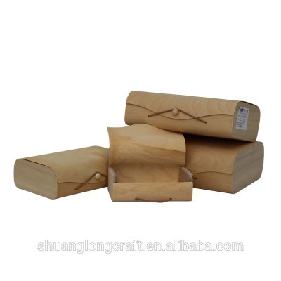 china supply pretty wooden bark gift box with elastic enclosure,wooden birch veneer packaging box