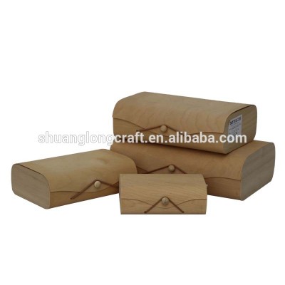 Soft wooden veneer box / flexible wood gift boxes / plain wood keepsake box