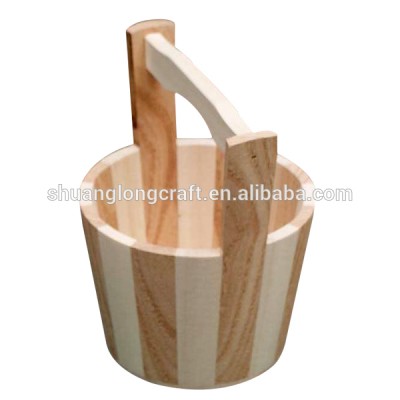 wooden barrel with kind of bath accessories