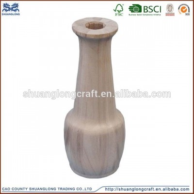 Antique natural handmade cheap wooden vase wholesale