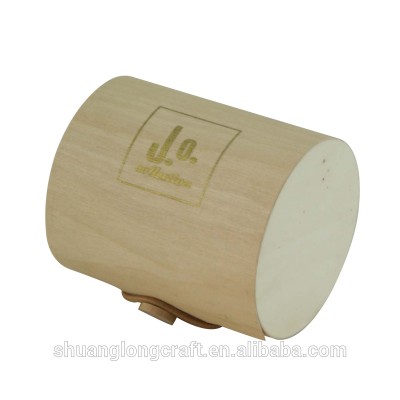 Round tube birch veneer soft bark wooden packaging box