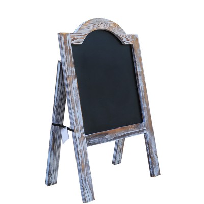 Rustic Free Standing Wooden Folding Chalkboard with Stand