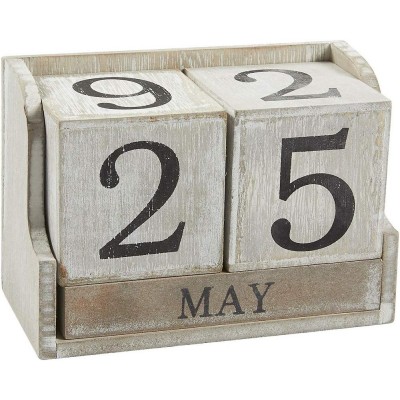 Calendar Block  Wooden Perpetual Desk Calendar  Home and Office Decor 5.3 x 3.7 x 2.6 inches